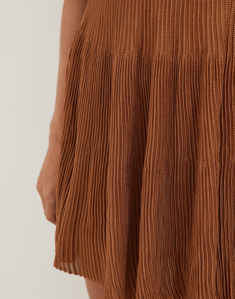 Knit Natalie Short Dress - Camel