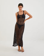 Knit Nicole Long Cover Up - Black