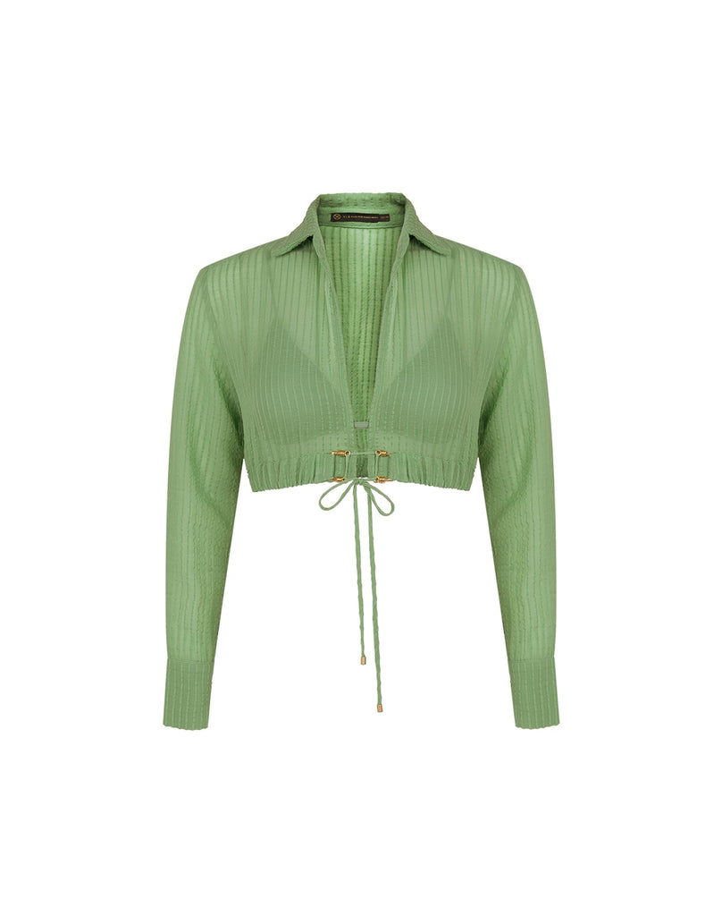 Alexia Detail Blouse (Exchange Only) - Aloe