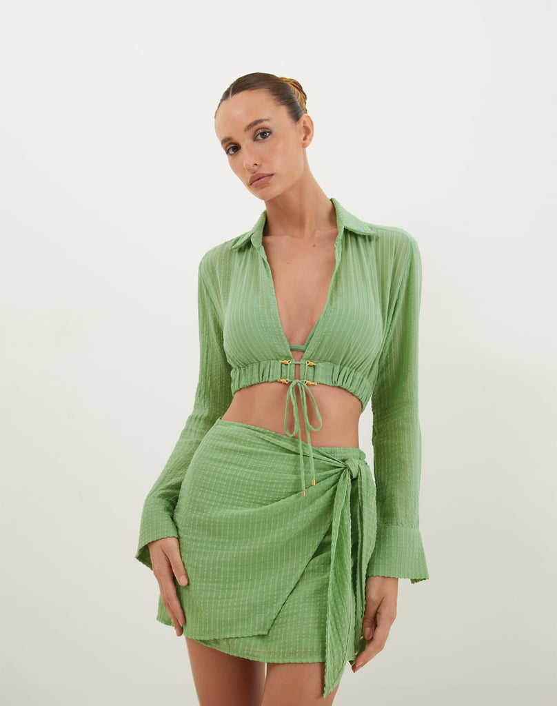 Alexia Detail Blouse (Exchange Only) - Aloe