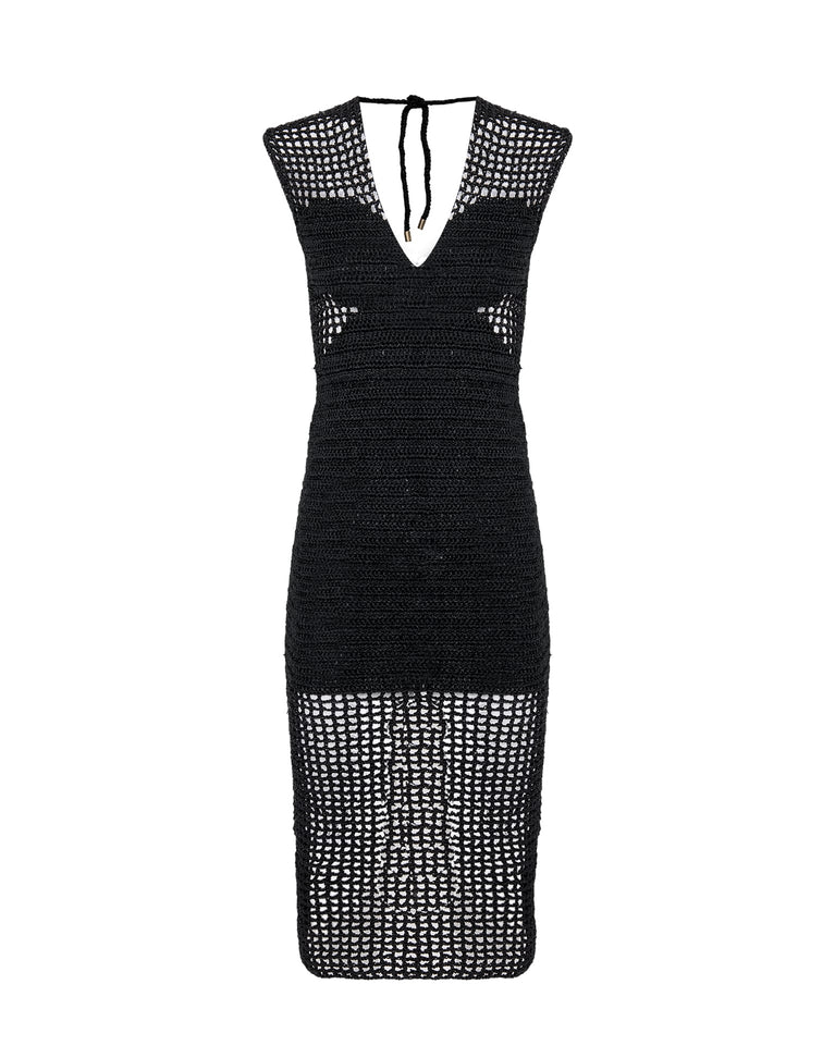 Knit Peggy Midi Dress - Black