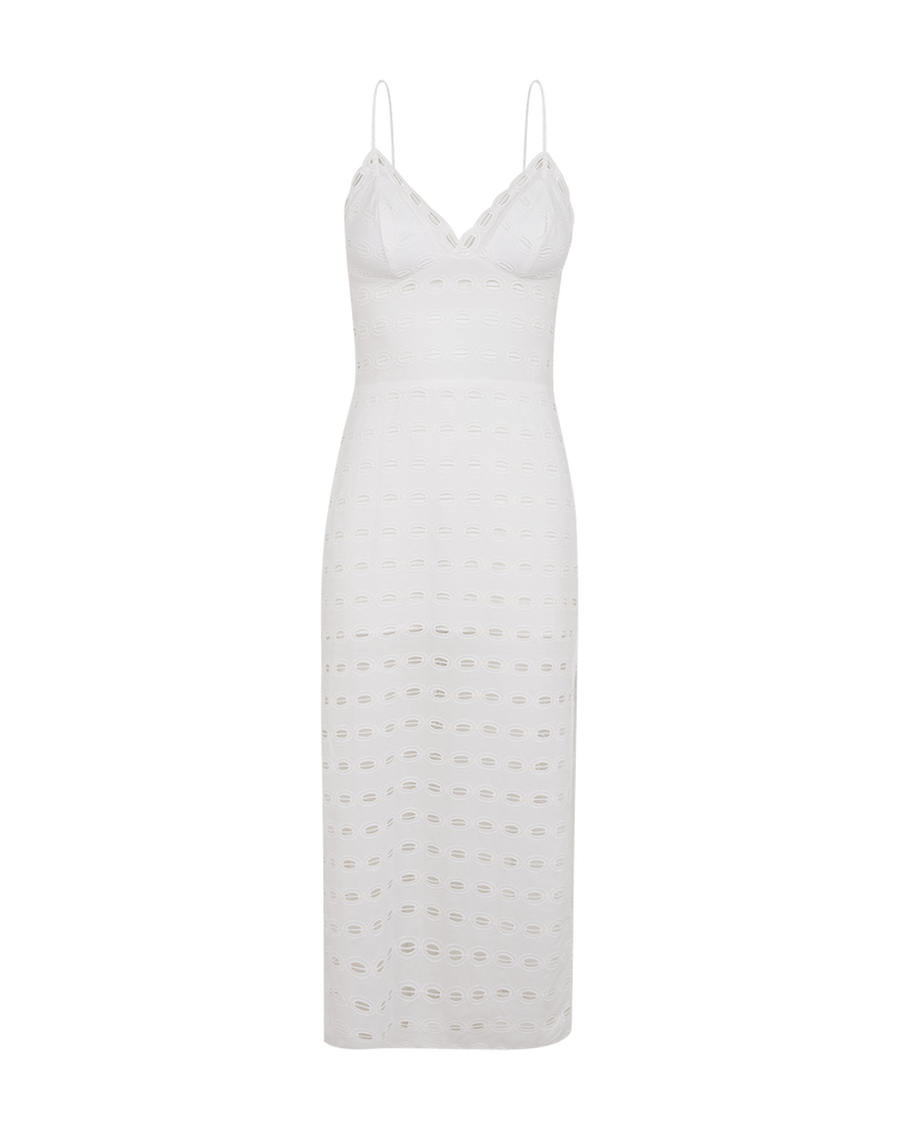 Eyelet Raya Midi Dress (Exchange Only) - Off White