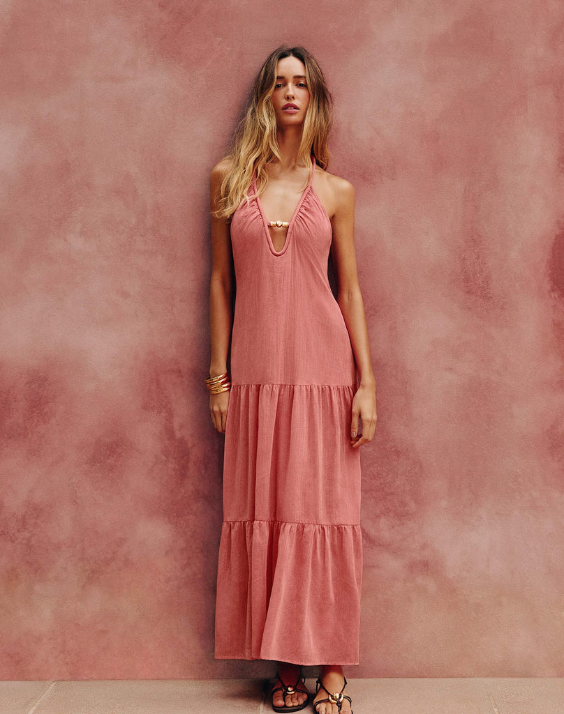 carisia maxi dress Women's Vix Paula Hermanny Cassia Maxi Dress (Exchange Only) - Ruby
