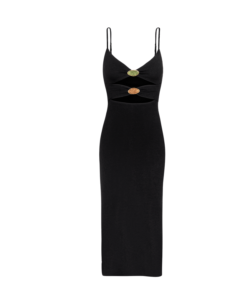 black cutout midi dress Women's Vix Paula Hermanny Firenze Petra Midi Dress - Black