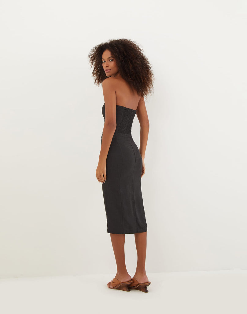 black strapless dress midi Naori Midi Dress (Final Sale)