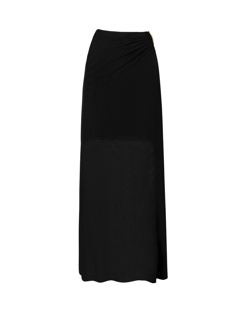 Amira Detail Long Skirt - Black