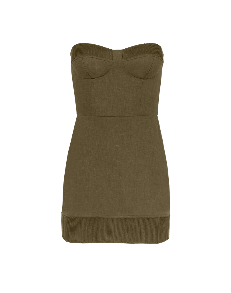 slim fit dress slacks Bek Olive Green V Neck Bandage Dress for Women, Polyester and Elastane, Machine Wash