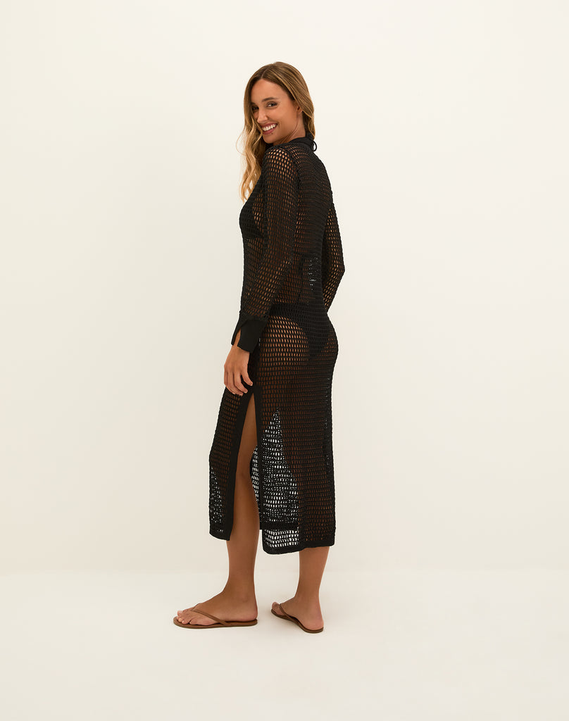 knit dresses mini RHYTHM CHARLIZE LONG SLEEVE KNIT MINI DRESS