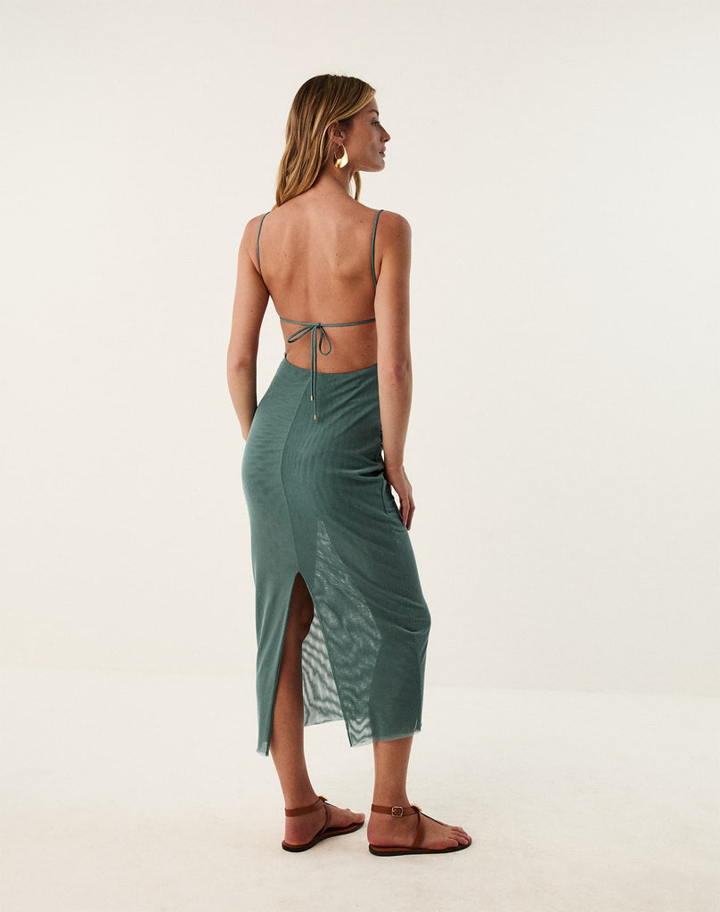 sarong midi dress Sierra Wrap Midi Dress - Peach Floral