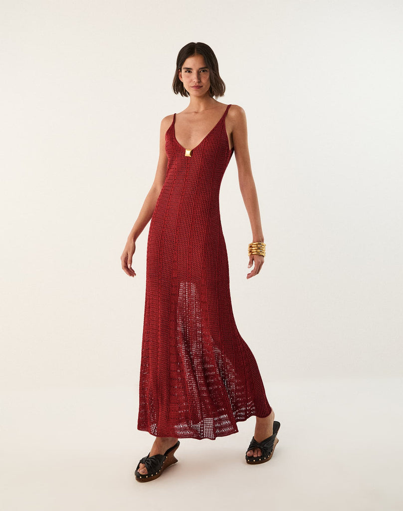 en saison reese maxi dress Reese Floral Appliqu Open Stitch Maxi Dress (Women)