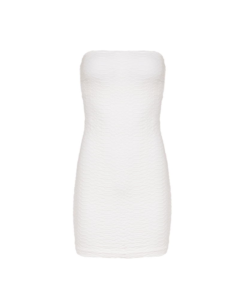 white short tube dress Women's White Strapless Slip Dress