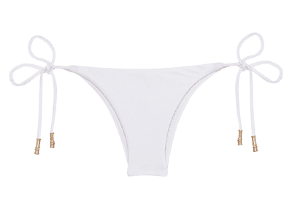 White Clear Strap Bikini Bottoms, Swimwear
