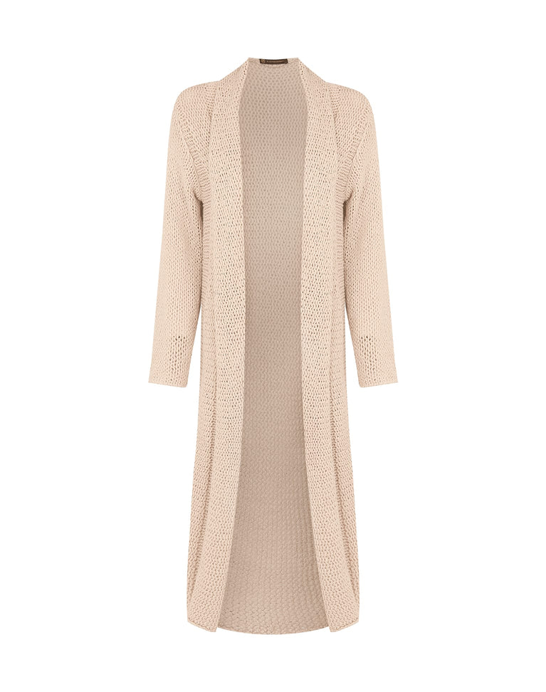 Knit Midi Long Cardigan - Off White Knit Midi Long Cardigan - Off White