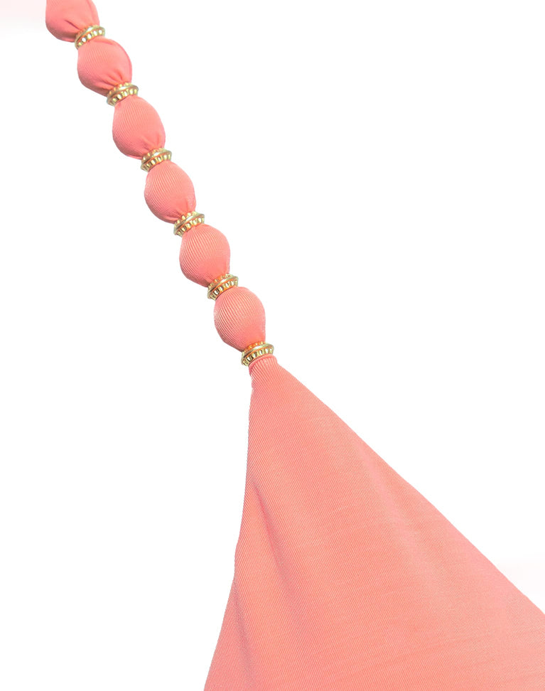 Beads Tri Parallel Top - Peach