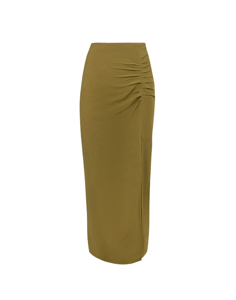 Clara Long Skirt (exchange only) - Avocado