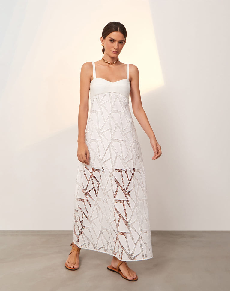 Eleni Long Dress - Off White