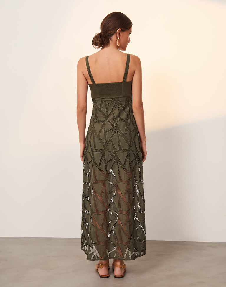 Eleni Long Dress (exchange only) - Evergreen