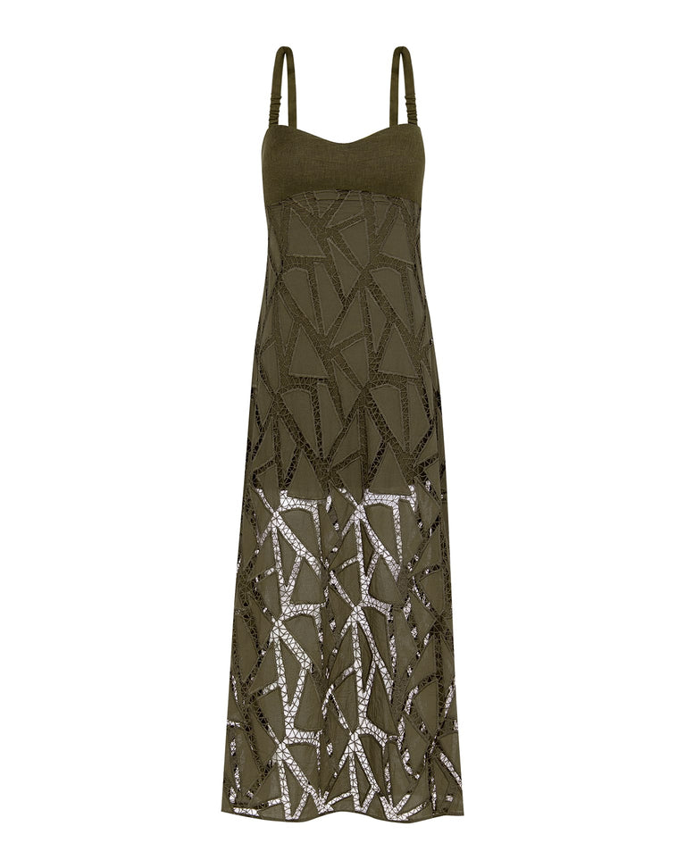 Eleni Long Dress (exchange only) - Evergreen