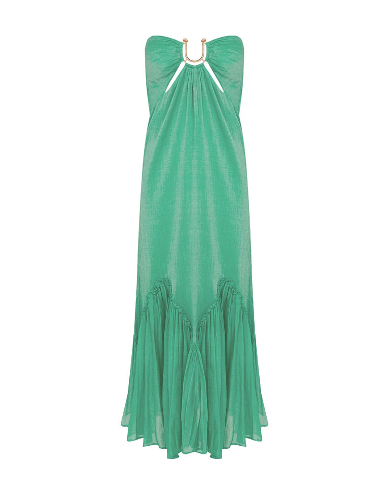 Harper Detail Long Dress - Seagreen