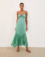 Harper Detail Long Dress - Seagreen