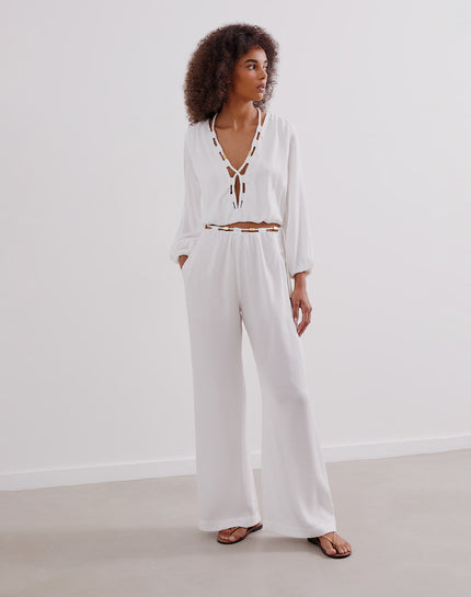 Ino Long Sleeve Blouse - Off White