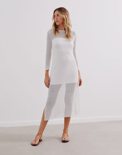Knit Telma Midi Dress - Off White