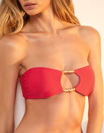 Layla Bandeau Top - Red Poppy