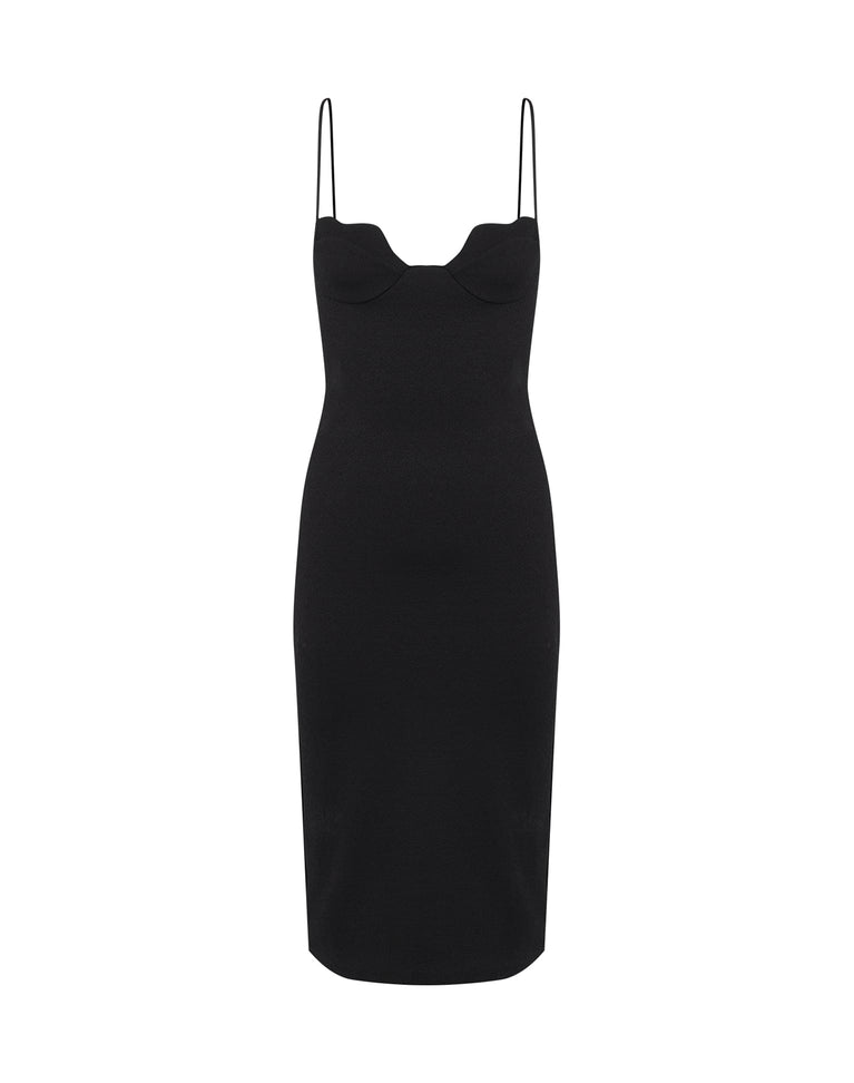 Firenze Lou Midi Dress - Black