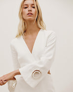 Leida Detail Short Dress - Off White