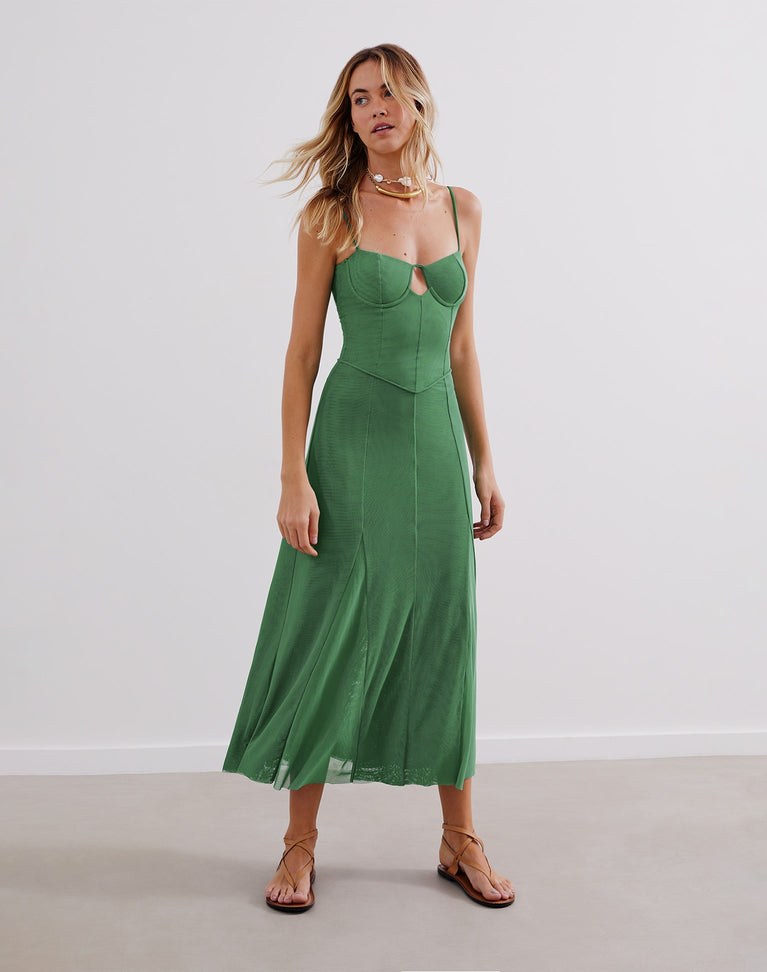 Sheer Maya Long Dress - Aspen