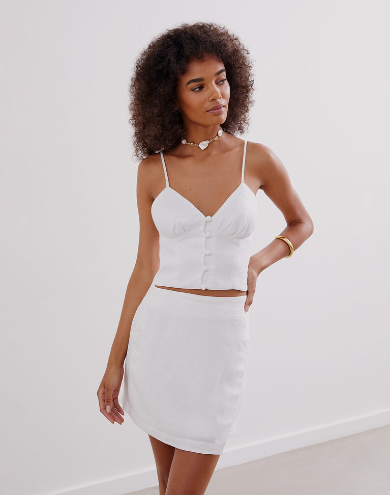 Meire Mini Skirt - Off White