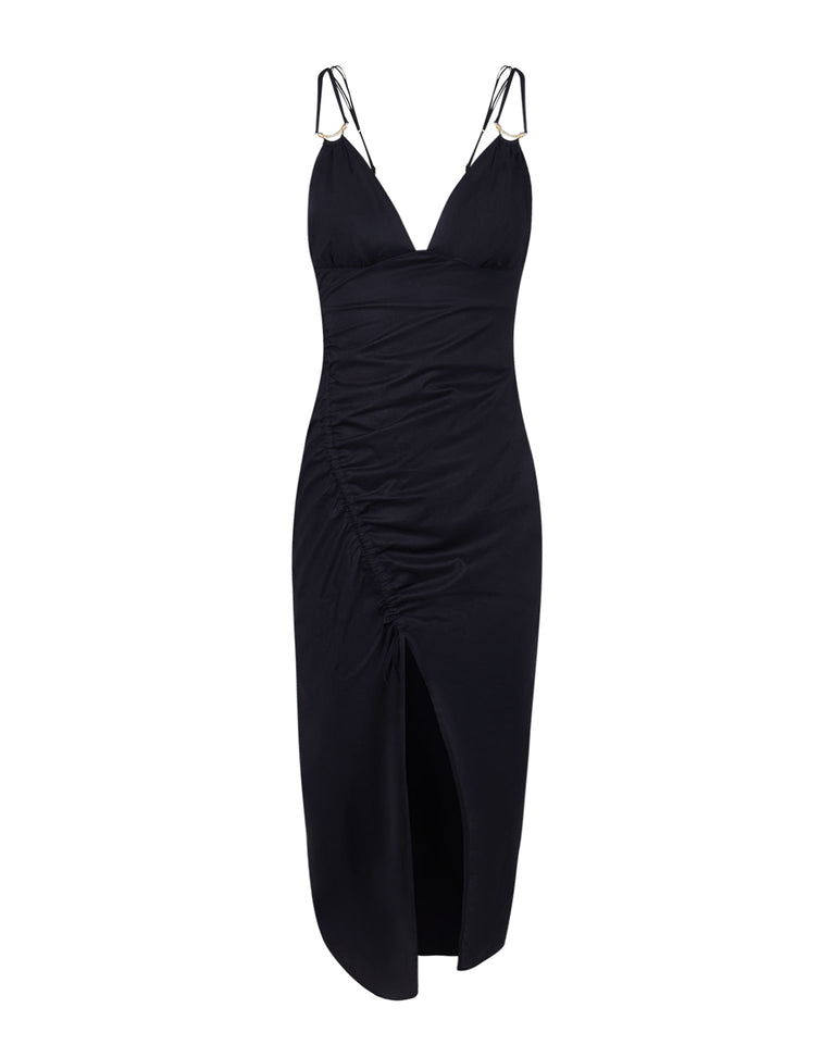 Misa Detail Midi Dress - Black