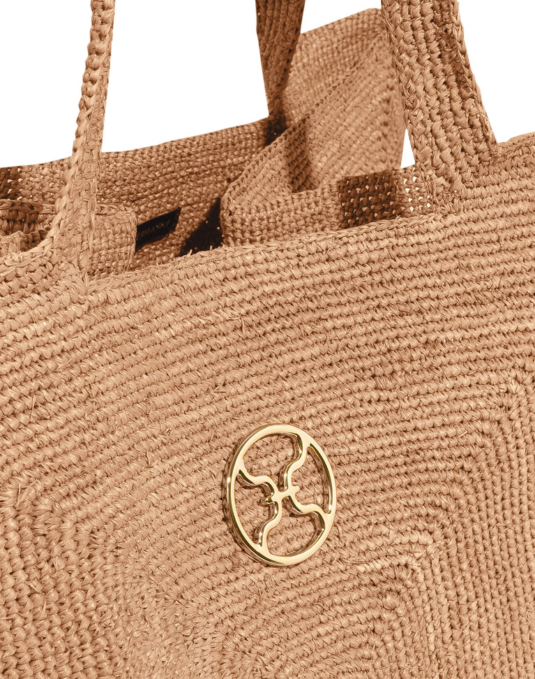 Raffia Pyramid Bag - Natural