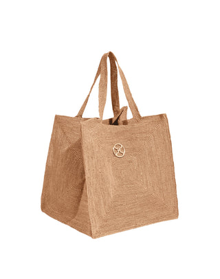 Raffia Pyramid Bag - Natural