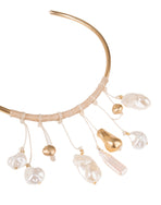 Pearl Hoop Necklace - Gold