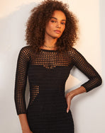 Knit Peggy Short Dress - Black