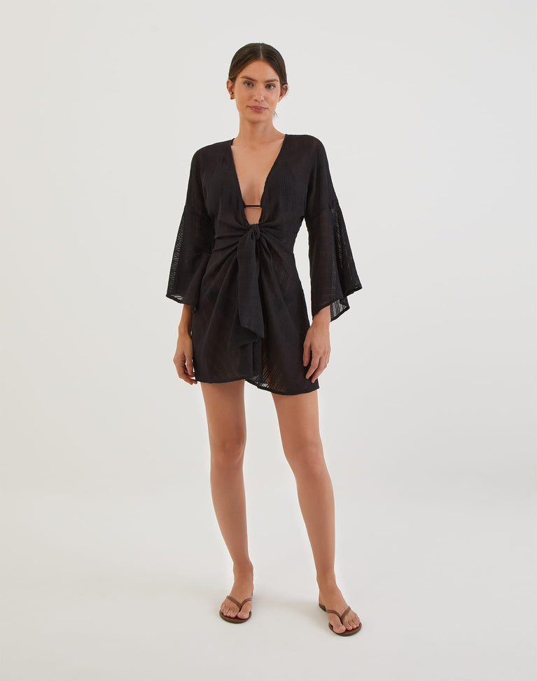 Perola Short Cover Up – Schwarz