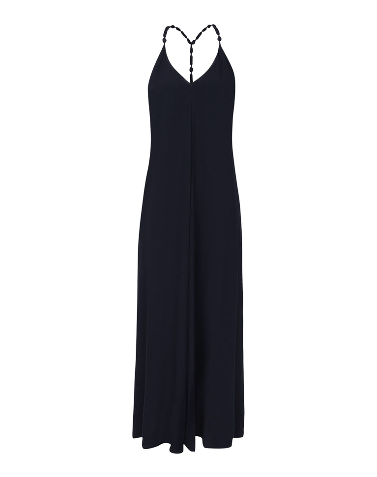 Remi Detail Long Dress - Black