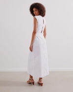 Saori Detail Midi Dress - Off White