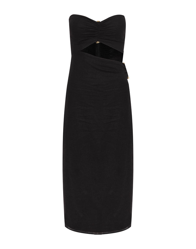 Sonny Detail Midi Dress - Black