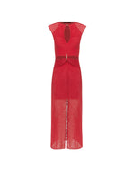 Tori Detail Midi Dress - Red Poppy