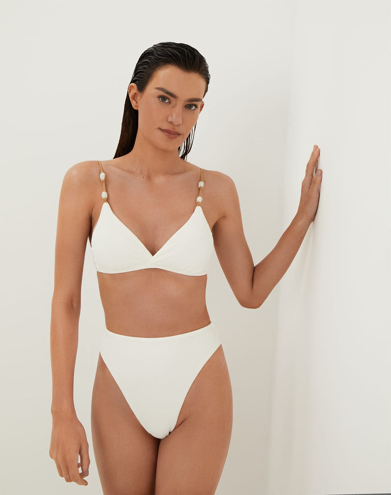 Firenze Gigi Hot Pant Bottom - White Brazilian / XS
