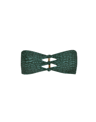 Megan Bandeau Top - Serpent Skin Acqua S