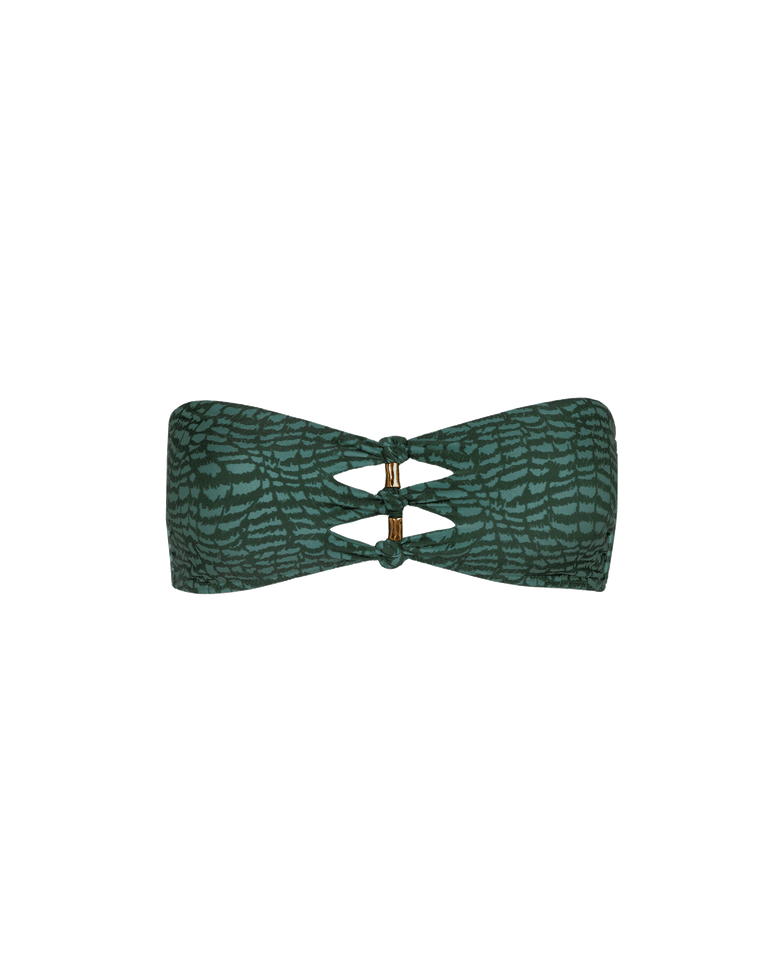 Megan Bandeau Top - Serpent Skin Acqua S