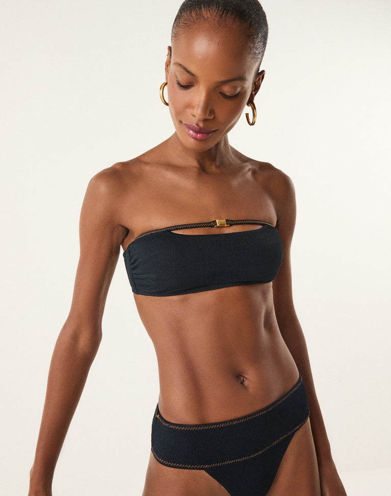 Firenze Mia Bandeau Top - Black XS