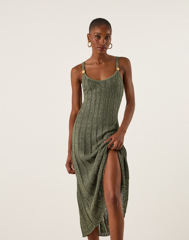 Knit Sarah Long Dress - Fen XS