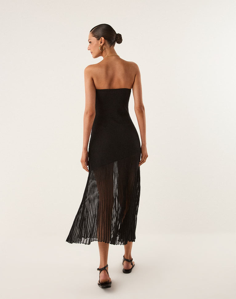 Knit Lucia Long Dress - Black XS