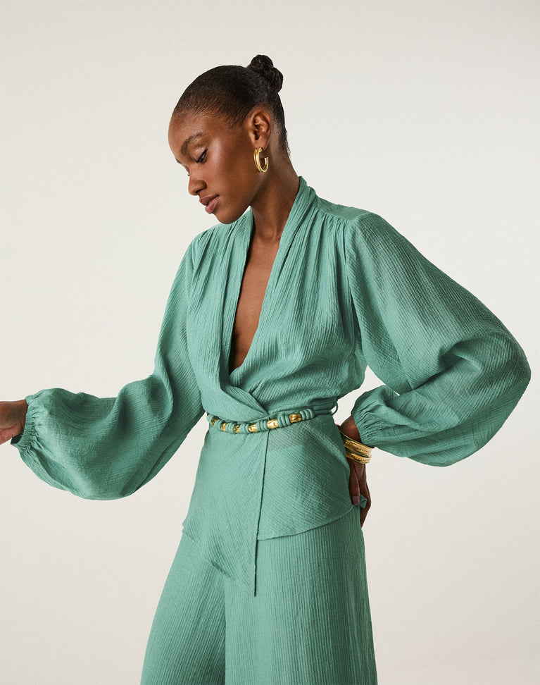 Giana Long Sleeve Blouse - Harvest XS
