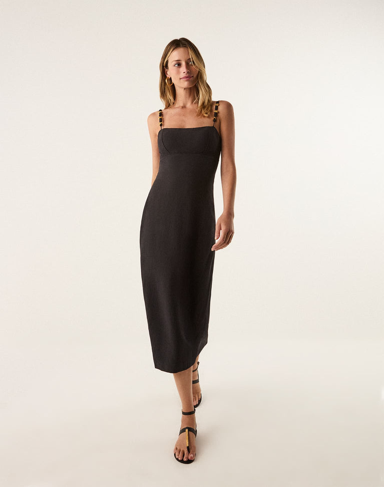 Antonie Midi Dress - Black XS