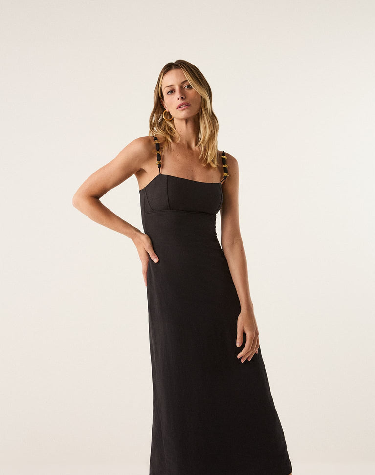 Antonie Midi Dress - Black XS